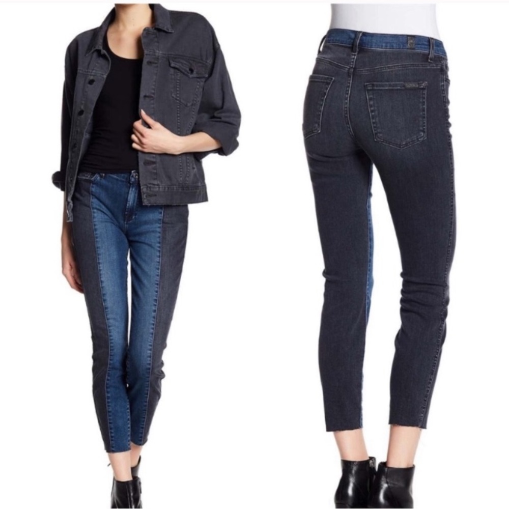 7 for all mankind 2 tone panel colorblock jeans - Picture 3 of 8